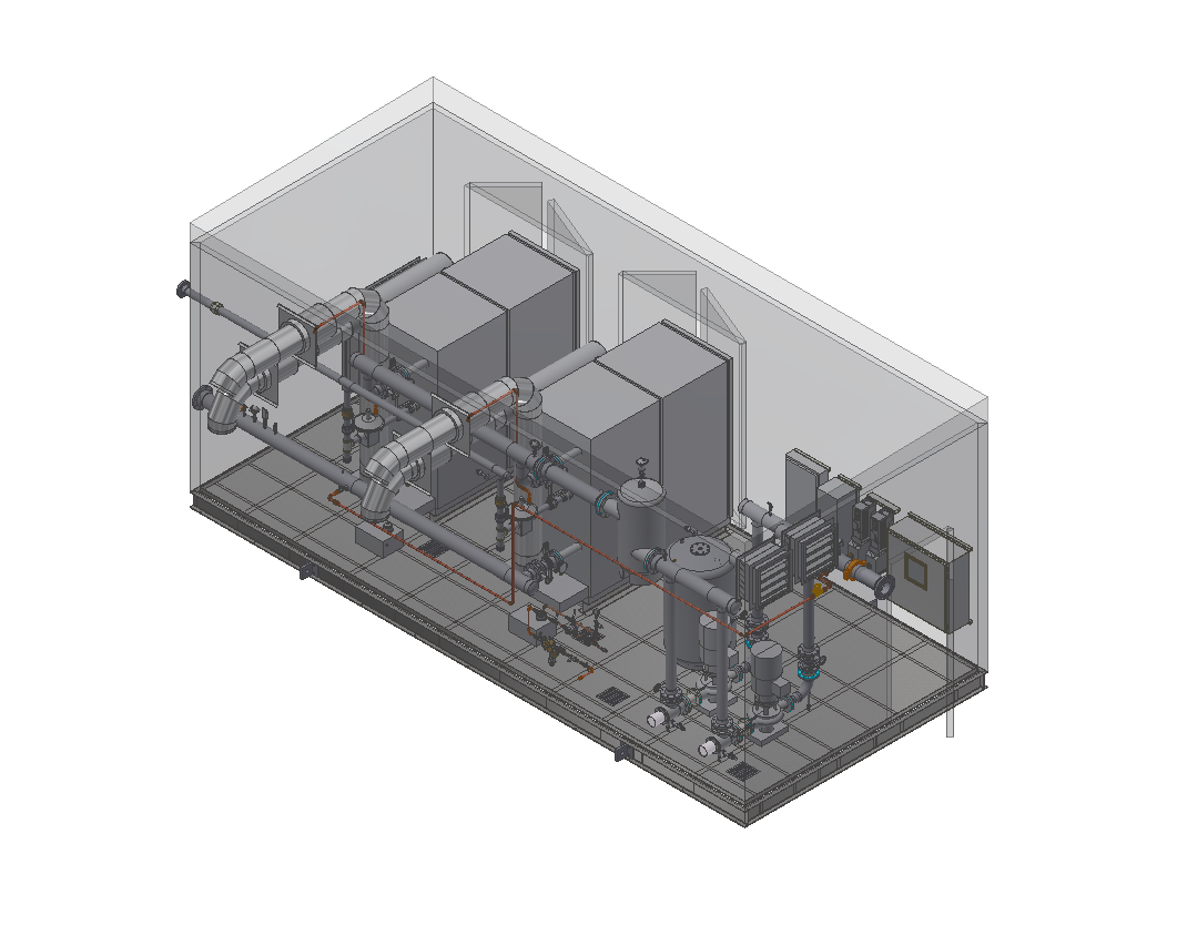 3D rendering of a Systecon biogas boiler plant